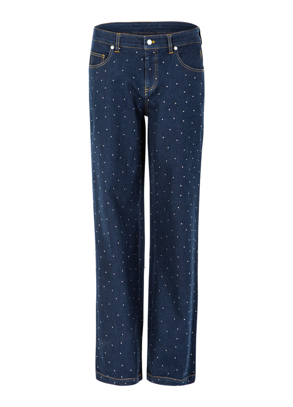 Coster Copenhagen DENIMBUKSER MED NITTER - PETRA PASFORM Pants Eclipse blue - 555