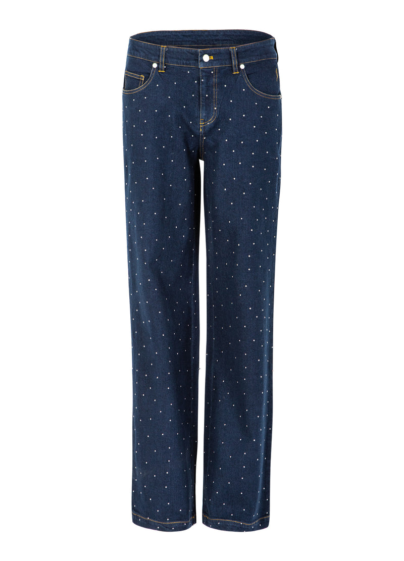 Coster Copenhagen DENIMBUKSER MED NITTER - PETRA PASFORM Pants Eclipse blue - 555