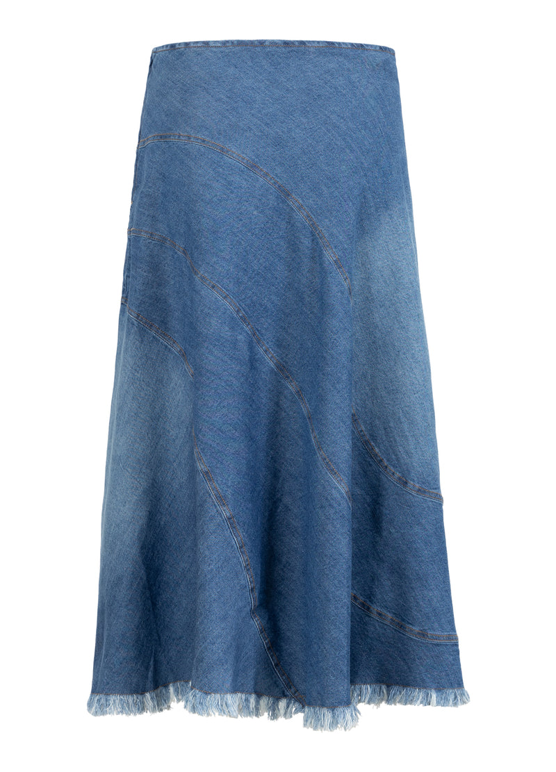 Coster Copenhagen DENIM NEDERDEL Skirt Denim blue - 550