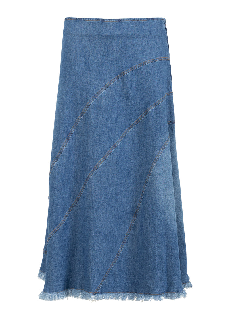 Coster Copenhagen DENIM NEDERDEL Skirt Denim blue - 550