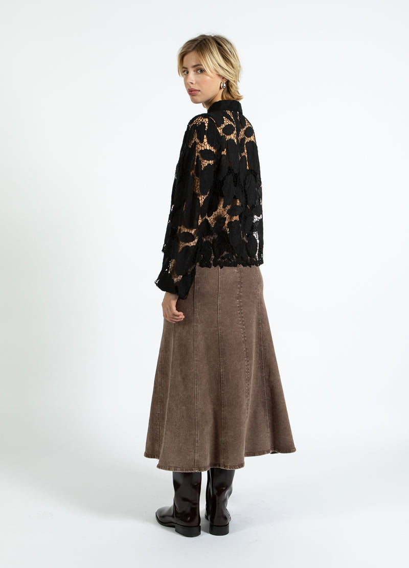 Coster Copenhagen DENIM NEDERDEL Skirt Taupe sand - 393