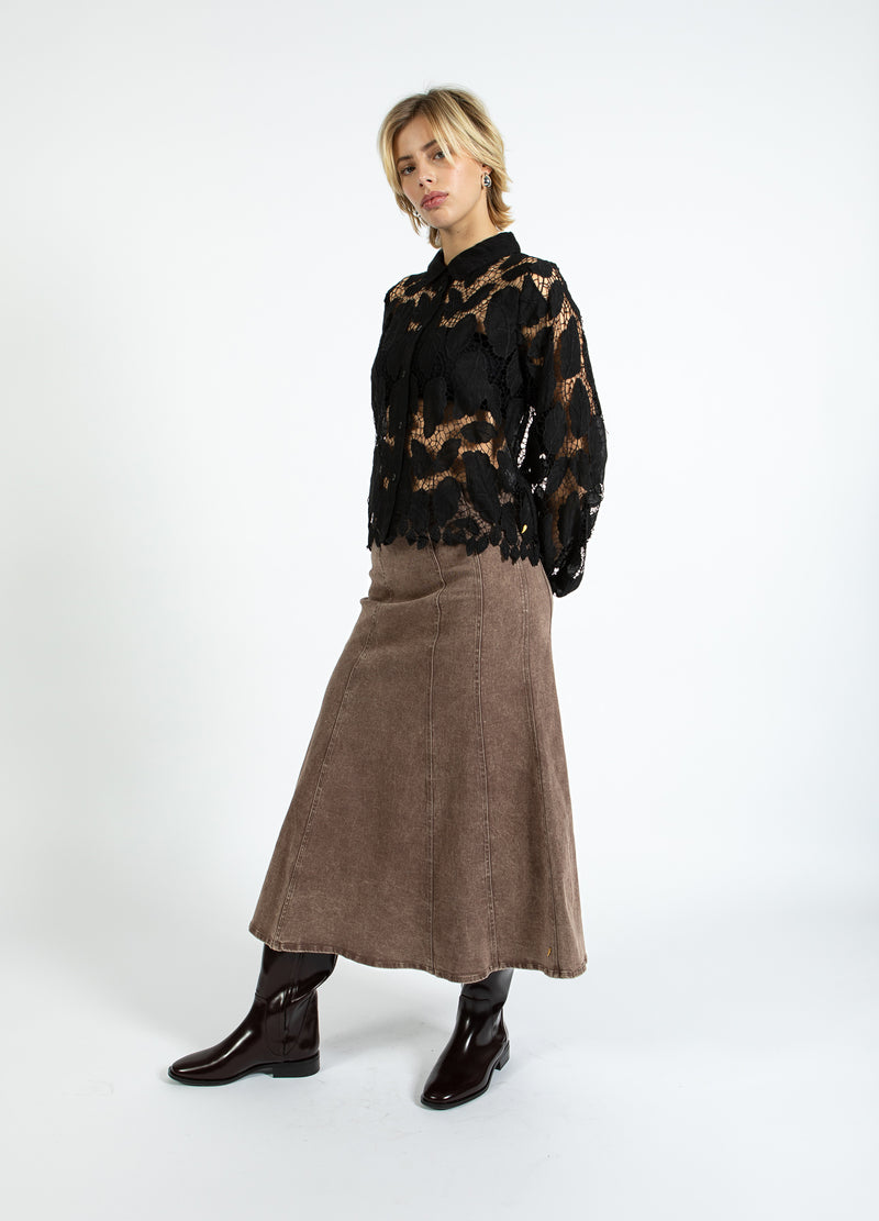 Coster Copenhagen DENIM NEDERDEL Skirt Taupe sand - 393