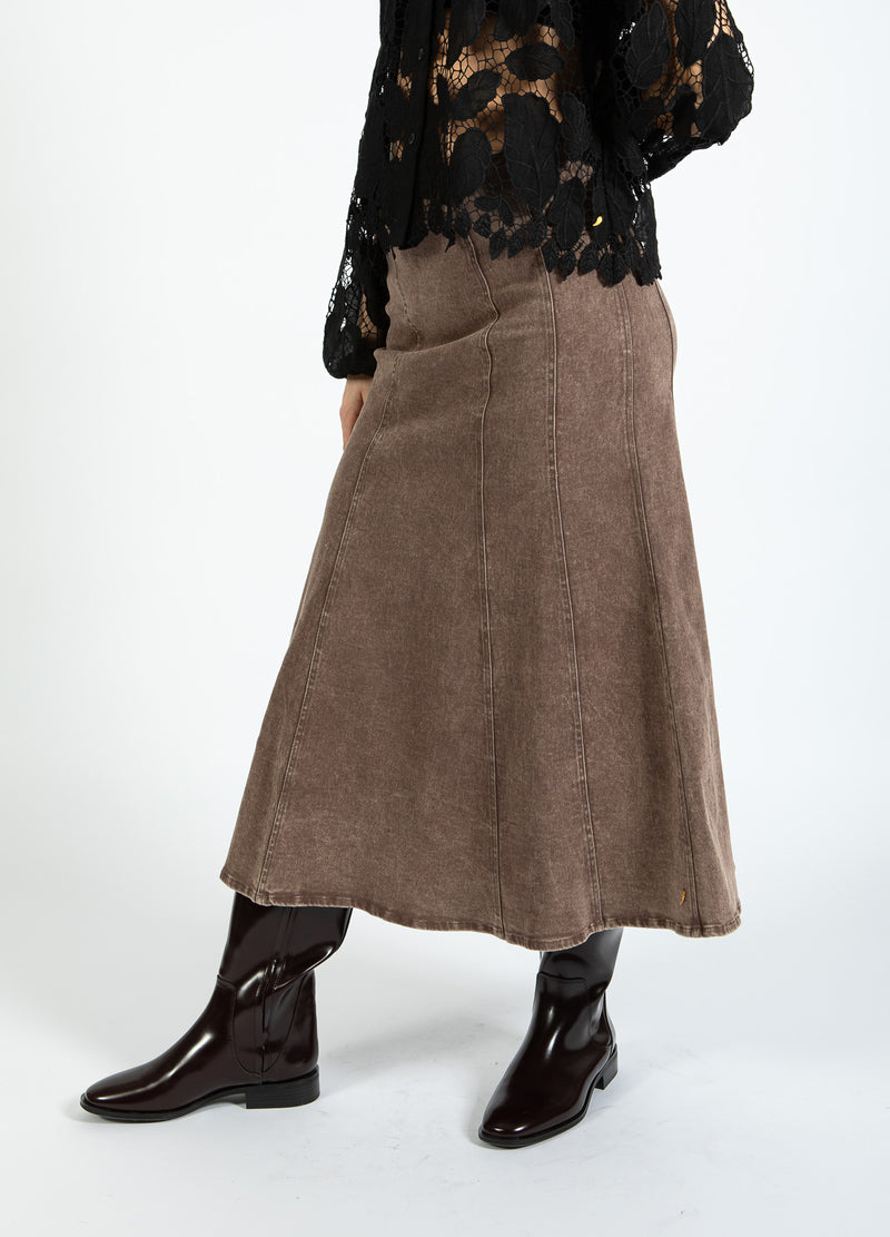 Coster Copenhagen DENIM NEDERDEL Skirt Taupe sand - 393