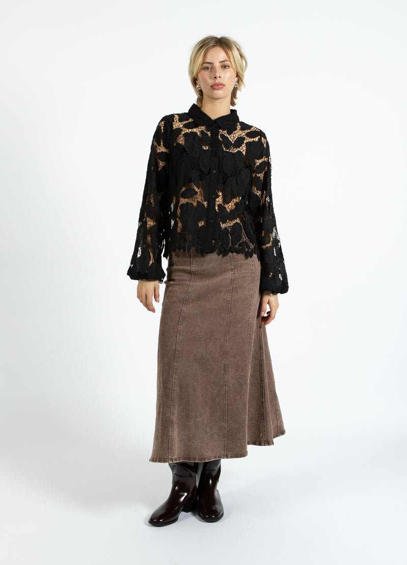 Coster Copenhagen DENIM NEDERDEL Skirt Taupe sand - 393