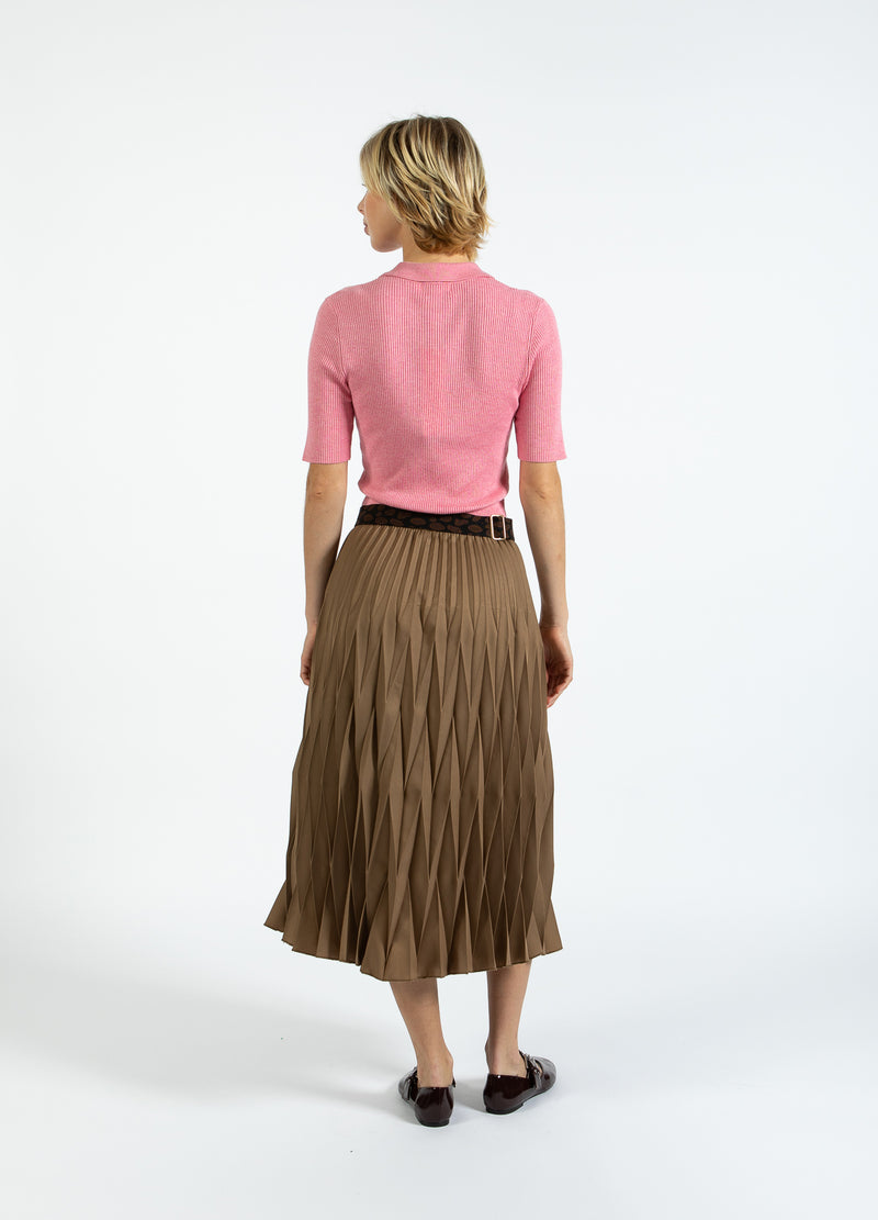Coster Copenhagen DIAMANT PLISSERET NEDERDEL Skirt Taupe sand - 393