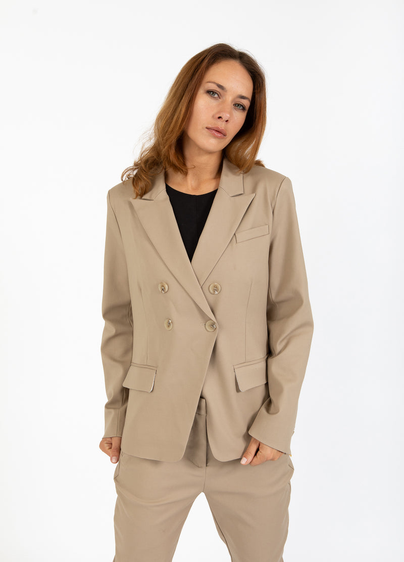 Coster Copenhagen DOBBELTRADET BLAZER MED PRAKTISKE DETALJER Blazer Desert sand - 329