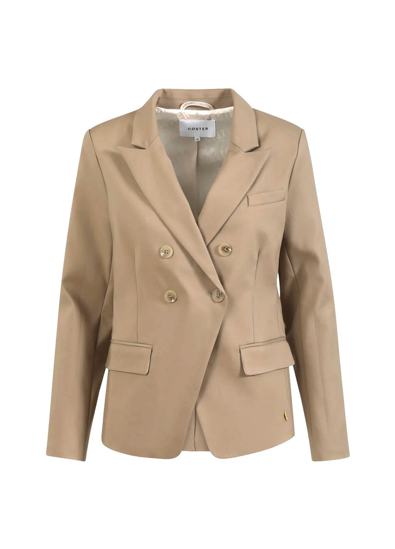 Coster Copenhagen DOBBELTRADET BLAZER MED PRAKTISKE DETALJER Blazer Desert sand - 329