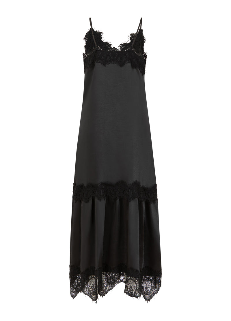 Coster Copenhagen Dress with lace detail Kjole Black - 100