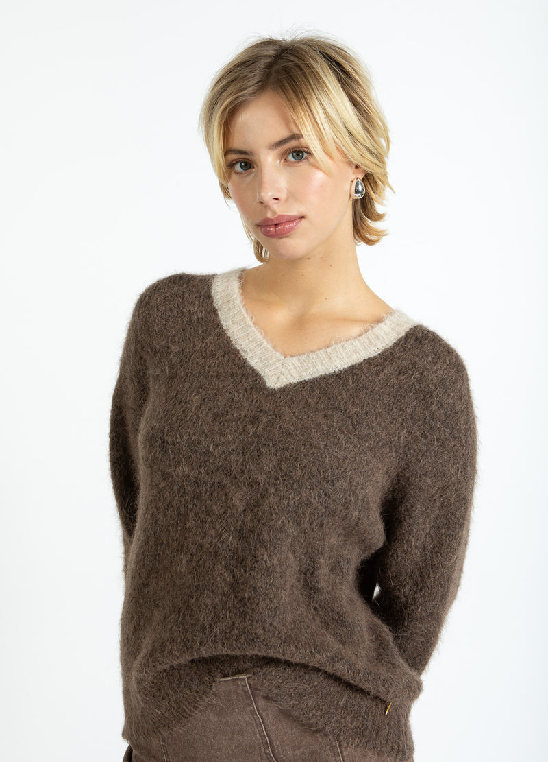 Coster Copenhagen FARVEBLOK STRIK Knitwear Hazel/sand - 334