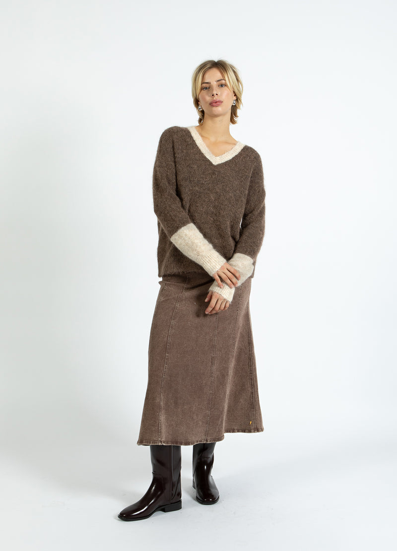 Coster Copenhagen FARVEBLOK STRIK Knitwear Hazel/sand - 334