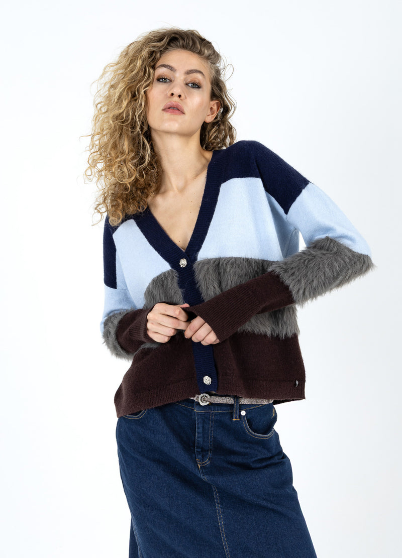 Coster Copenhagen FARVEBLOK STRIK MED PELSÆRMER Knitwear Mix - 999