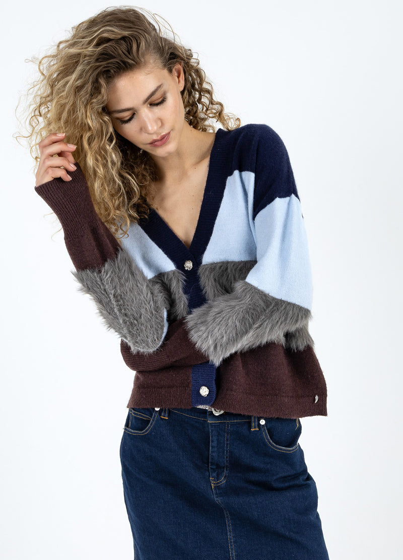 Coster Copenhagen FARVEBLOK STRIK MED PELSÆRMER Knitwear Mix - 999