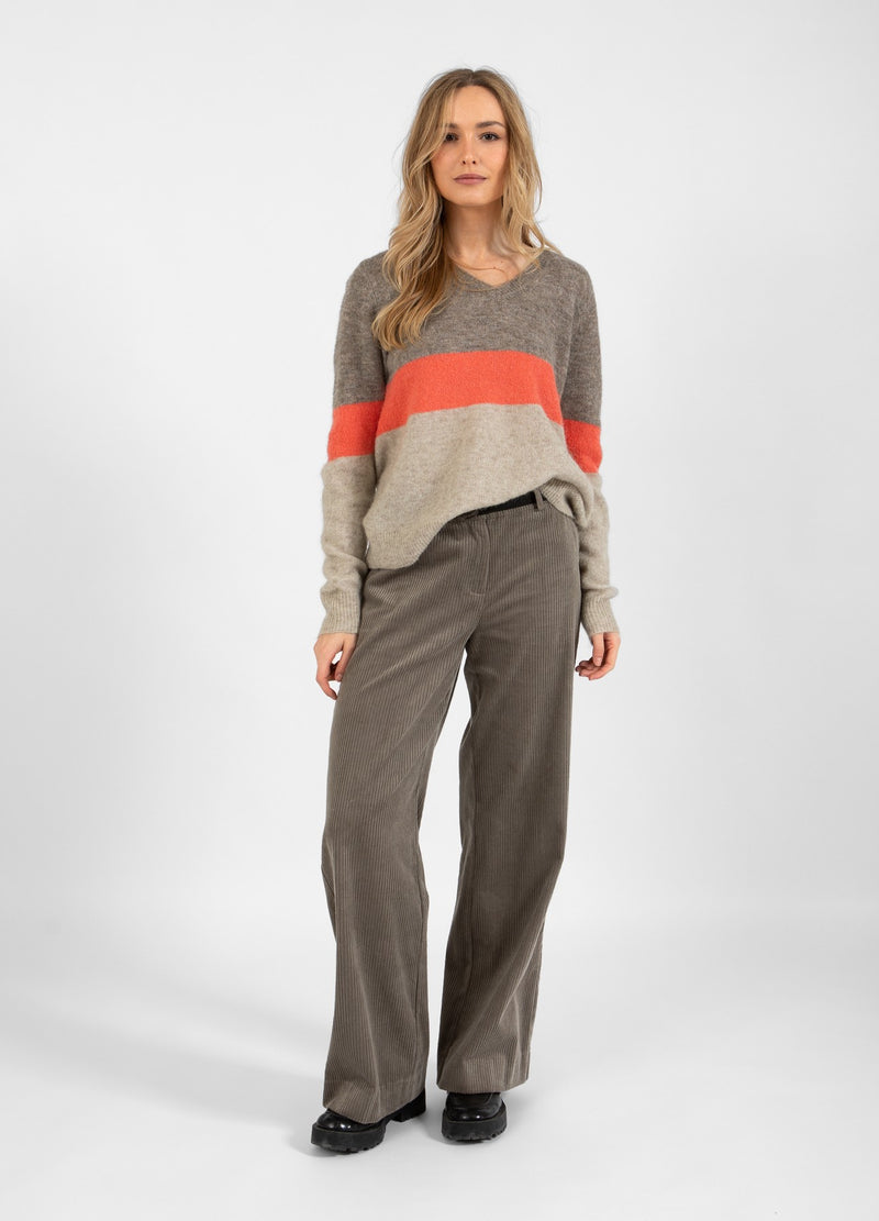 Coster Copenhagen CORDUROY BUKSER - PETRA-PASFORM Pants Warm grey - 197