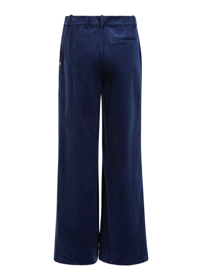 Coster Copenhagen FLØJLSBUKSER - PETRA PASFORM Pants Eclipse blue -555
