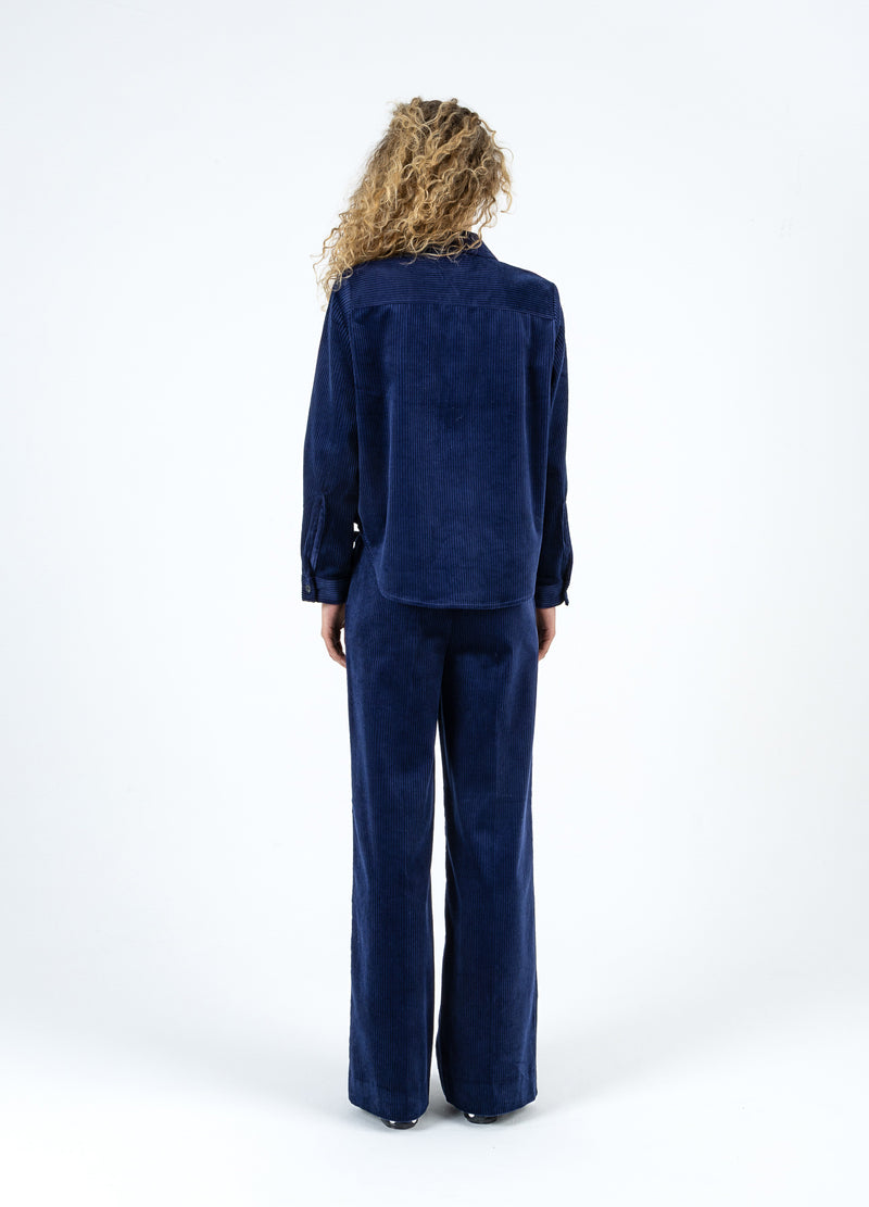 Coster Copenhagen FLØJLSBUKSER - PETRA PASFORM Pants Eclipse blue -555