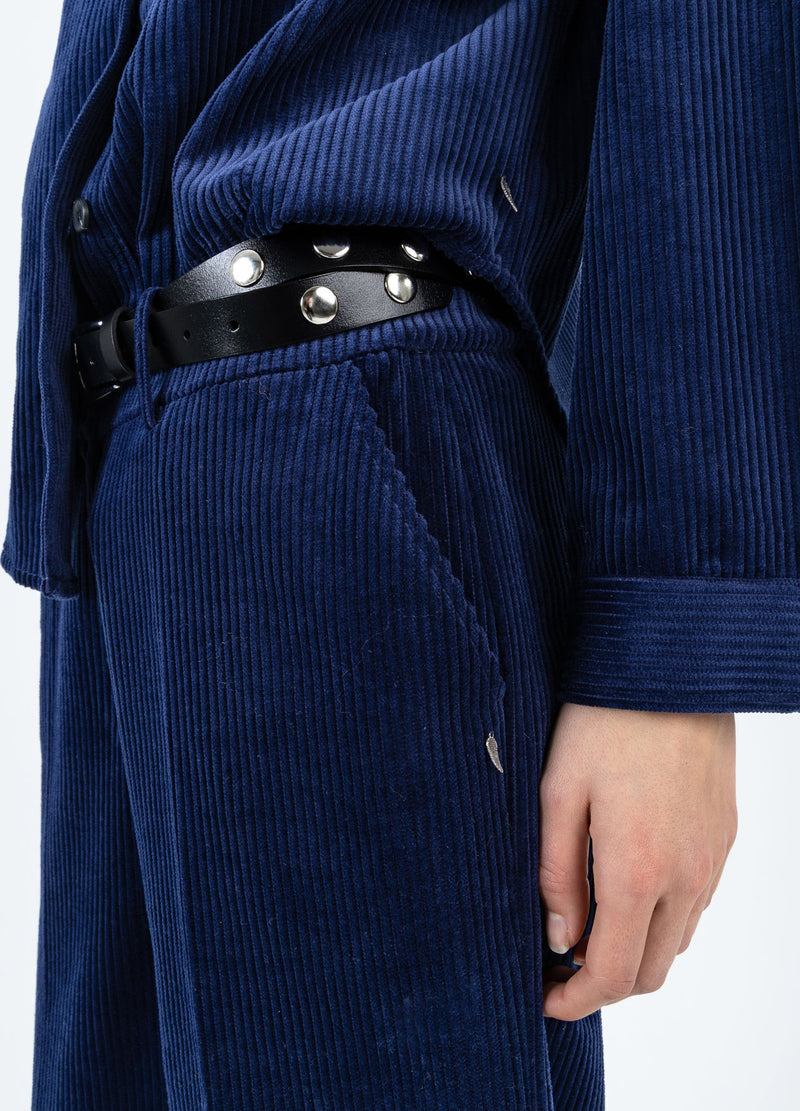 Coster Copenhagen FLØJLSBUKSER - PETRA PASFORM Pants Eclipse blue -555