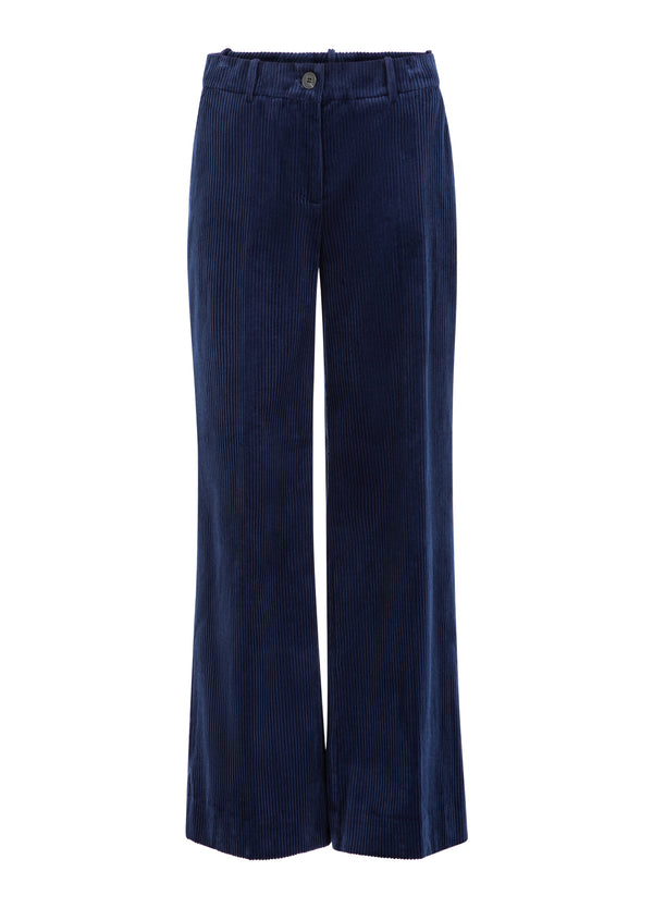 Coster Copenhagen FLØJLSBUKSER - PETRA PASFORM Pants Eclipse blue -555
