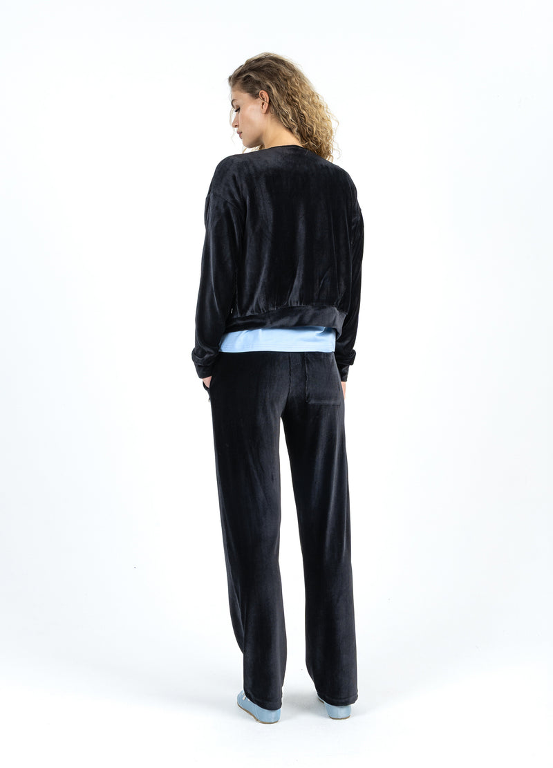 Coster Copenhagen FLØJLSBUKSER - SILLE FIT Pants Black - 100