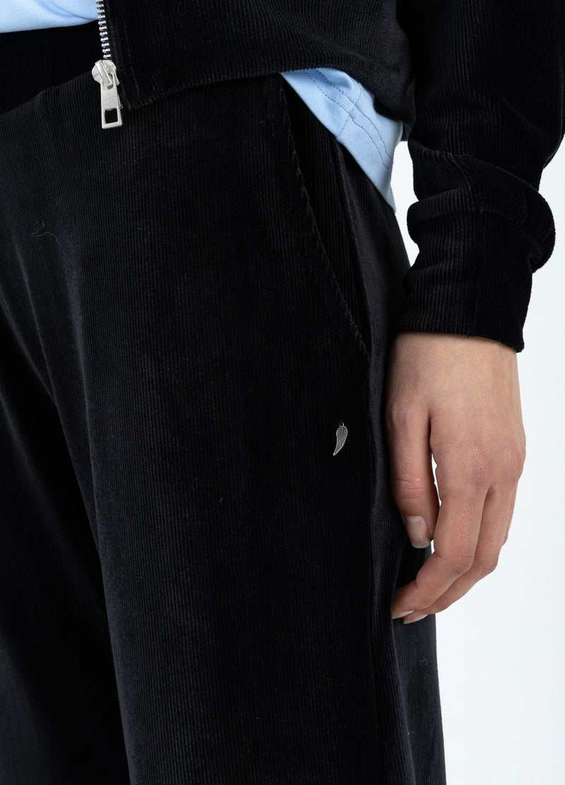 Coster Copenhagen FLØJLSBUKSER - SILLE FIT Pants Black - 100