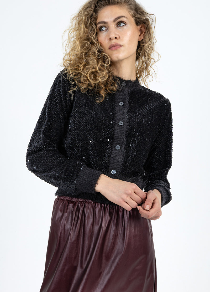 Coster Copenhagen FLØJL PALIET CARDIGAN Shirt/Blouse Black - 100