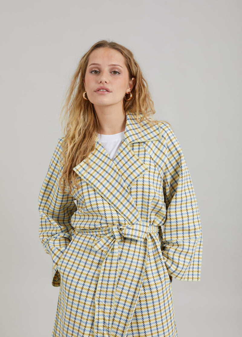 Coster Copenhagen FRAKKE M. TERNET MØNSTER Outerwear Yellow check - 782