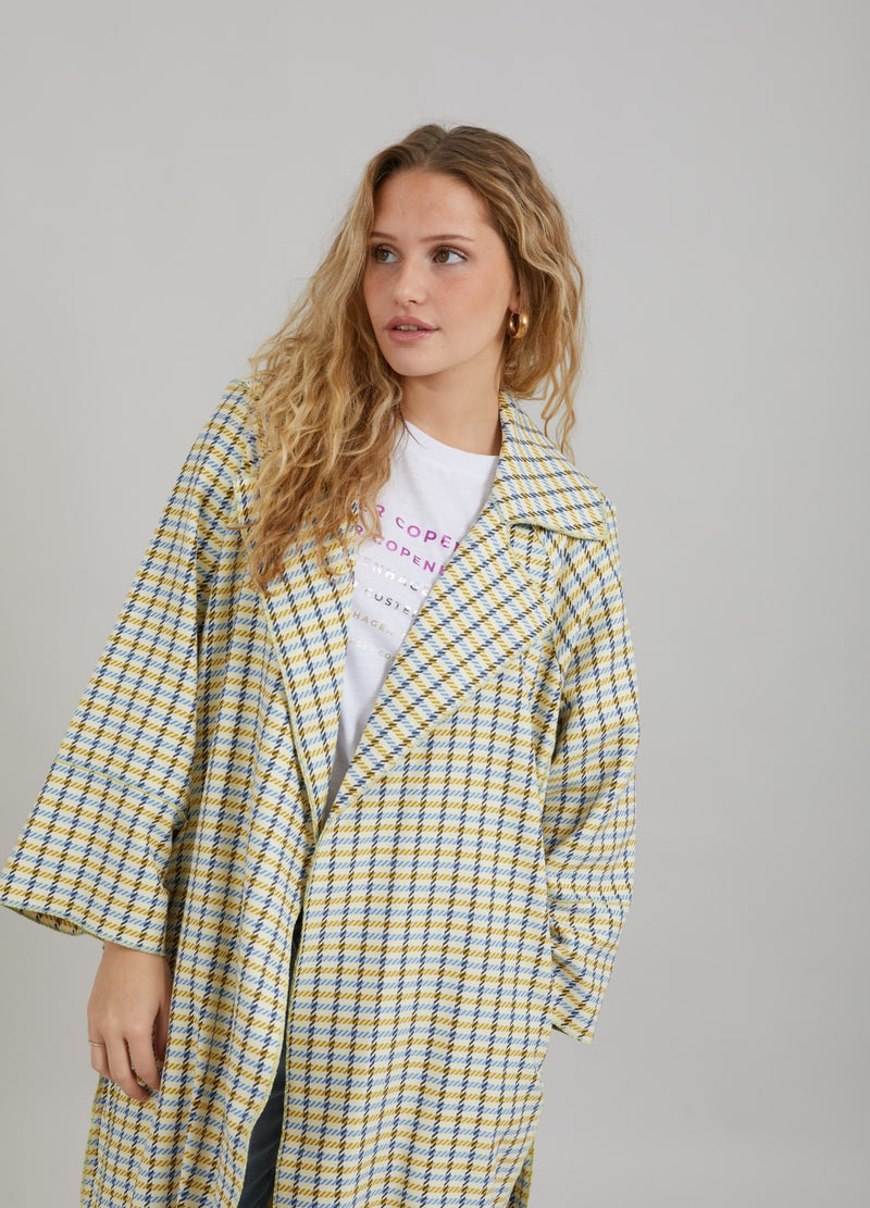 Coster Copenhagen FRAKKE M. TERNET MØNSTER Outerwear Yellow check - 782