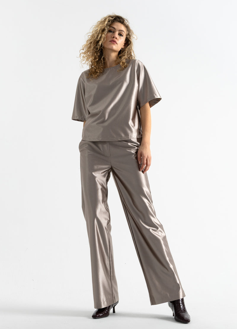 Coster Copenhagen GLITTERBUKSER - PETRA FIT Pants Champagne - 299