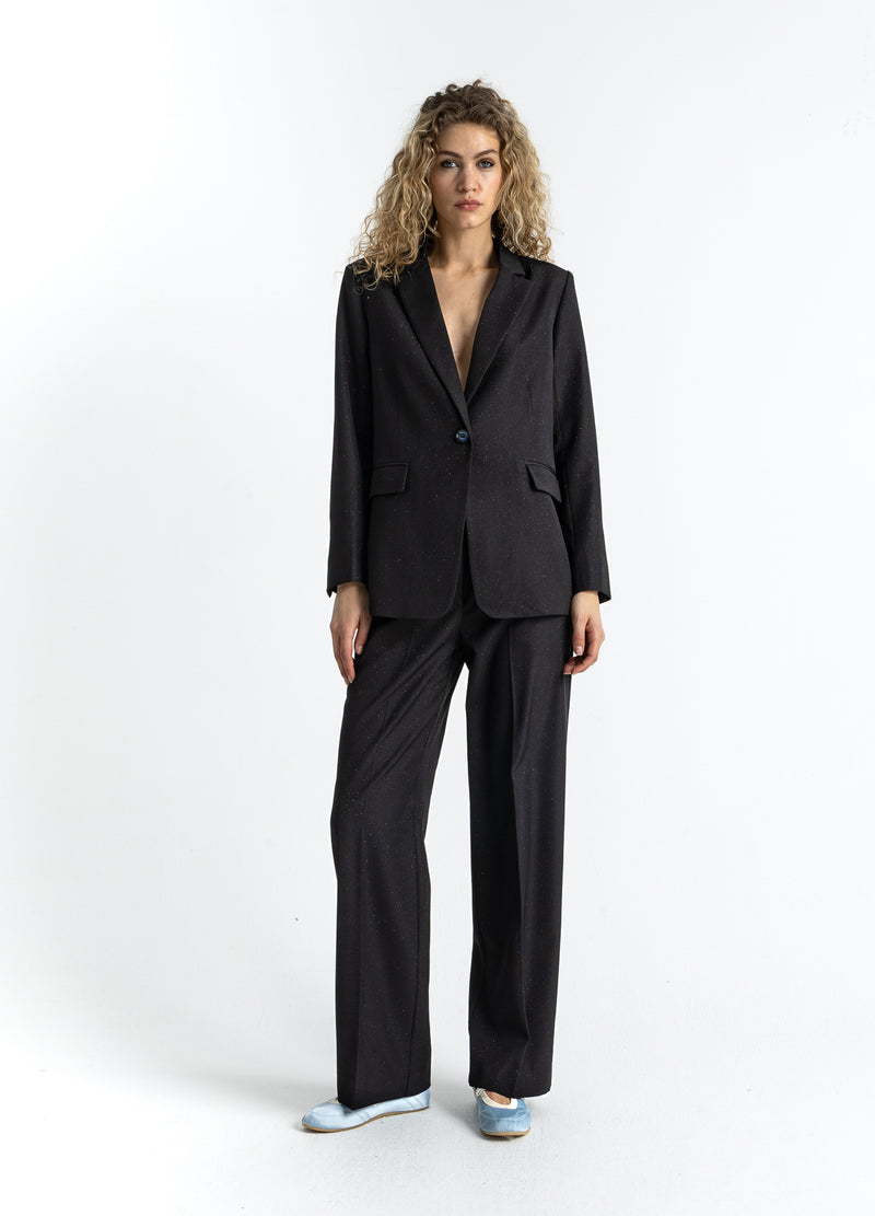 Coster Copenhagen GLITTERBUKSER - PETRA FIT Pants Black - 100