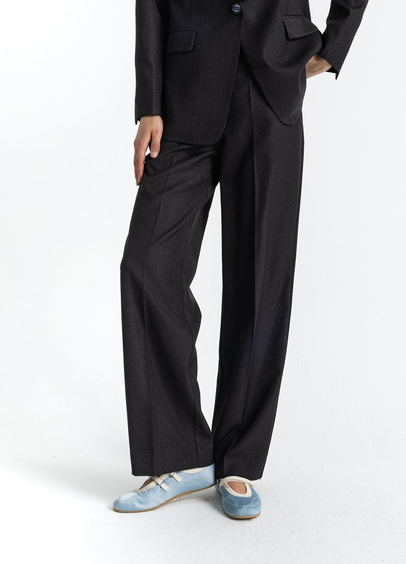 Coster Copenhagen GLITTERBUKSER - PETRA FIT Pants Black - 100