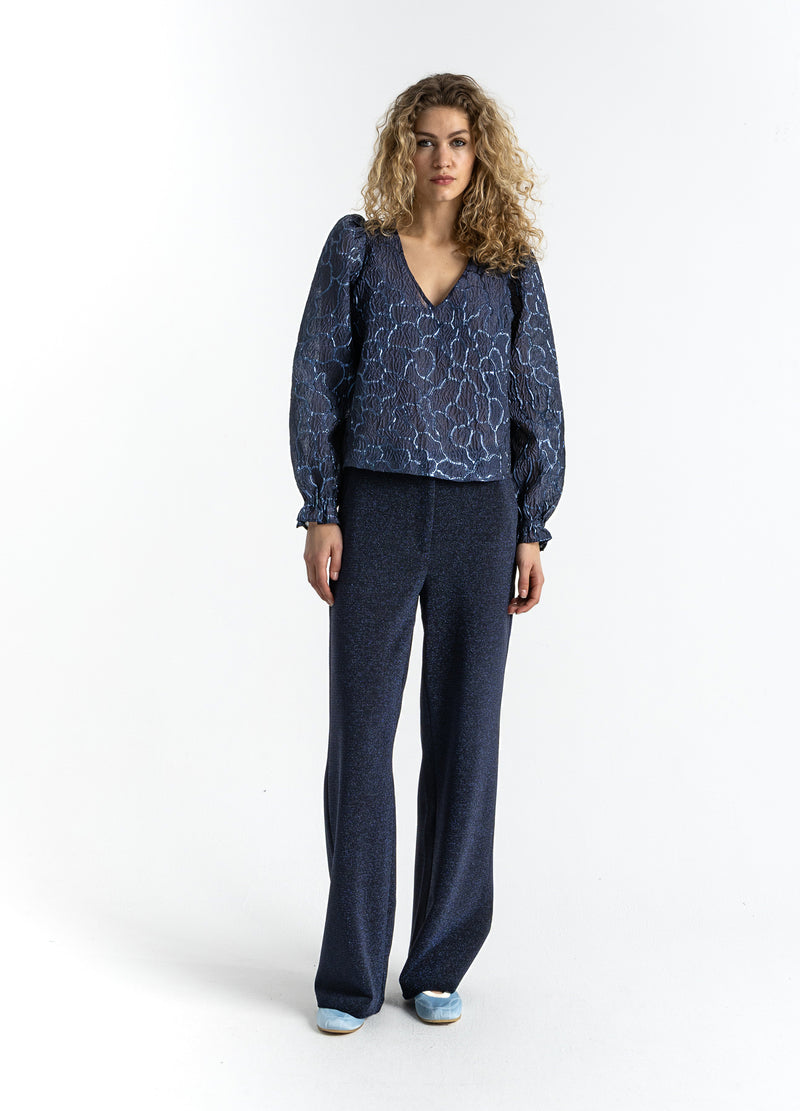Coster Copenhagen GLITTERBUKSER - PETRA PASFORM Pants Eclipse blue - 555