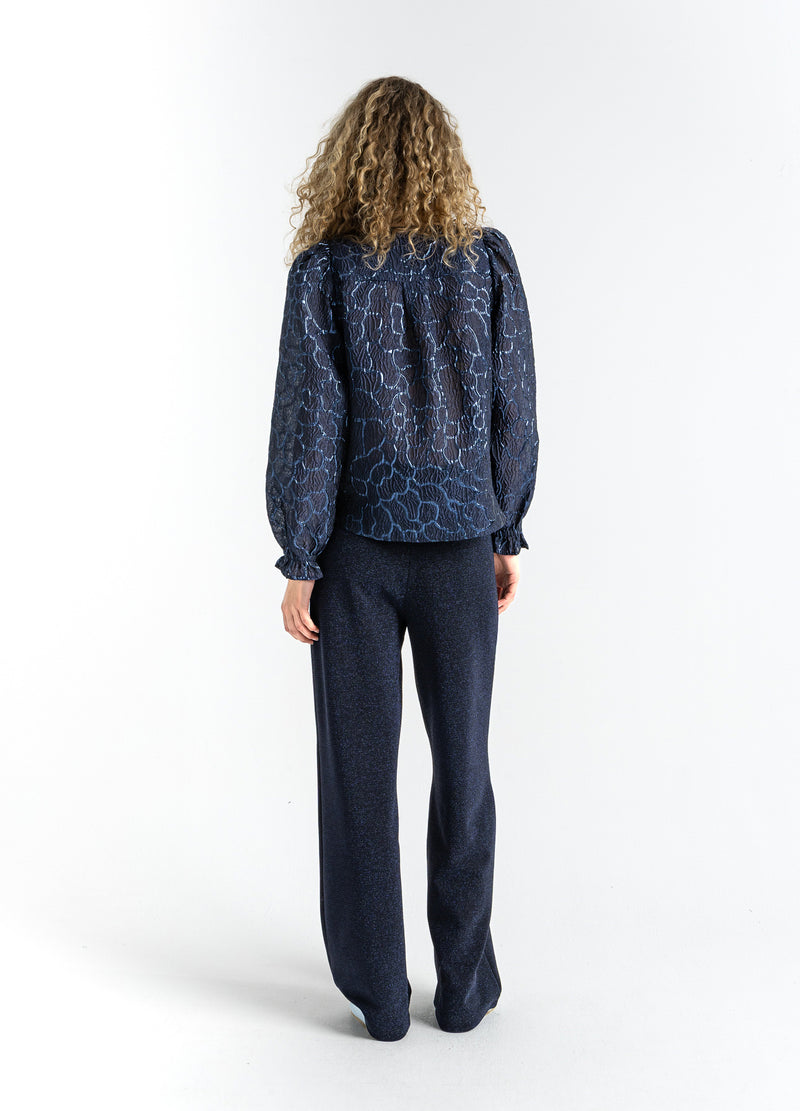 Coster Copenhagen GLITTERBUKSER - PETRA PASFORM Pants Eclipse blue - 555