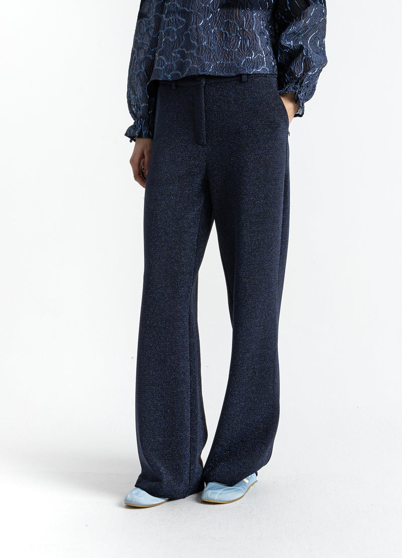 Coster Copenhagen GLITTERBUKSER - PETRA PASFORM Pants Eclipse blue - 555