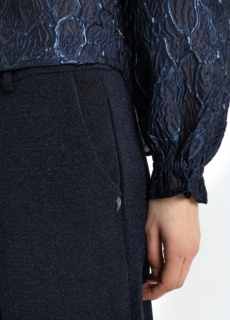 Coster Copenhagen GLITTERBUKSER - PETRA PASFORM Pants Eclipse blue - 555