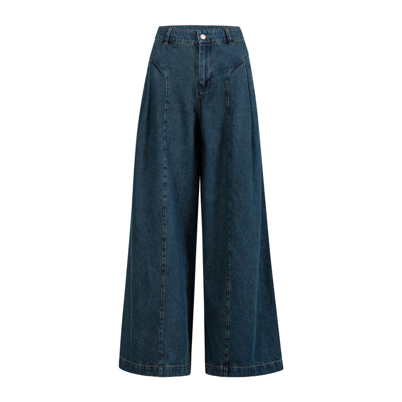 Coster Copenhagen HØJTALJET DENIMBUKSER - ANNA FIT Pants Dark Blue Denim - 571