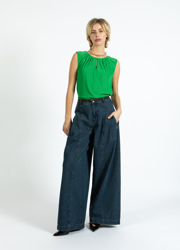 Coster Copenhagen HØJTALJET DENIMBUKSER - ANNA FIT Pants Dark Blue Denim - 571