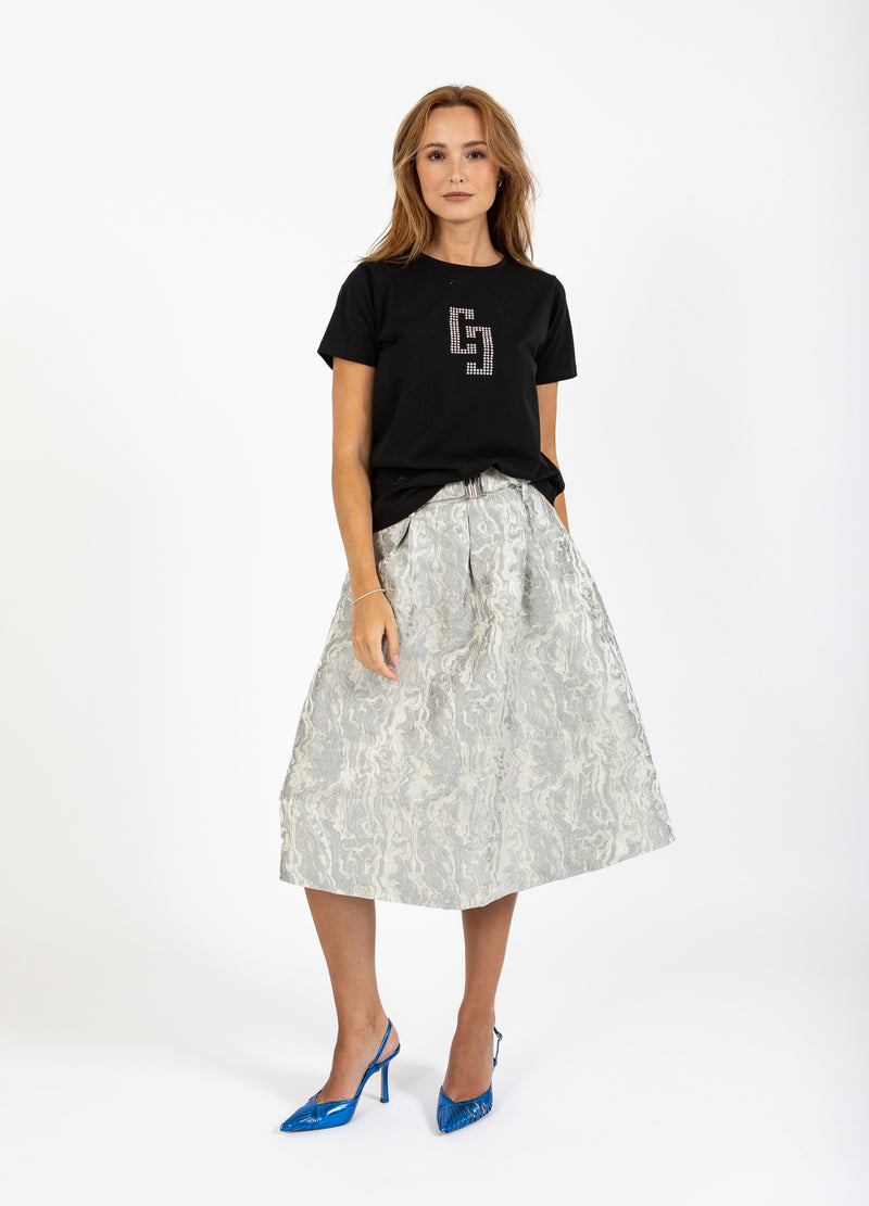 Coster Copenhagen JACQUARD NEDERDEL Skirt Silver grey - 162