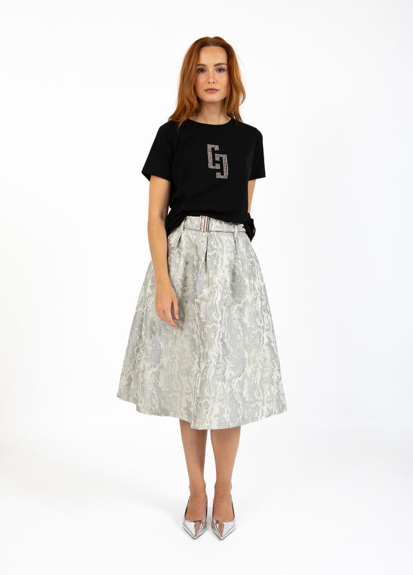 Coster Copenhagen JACQUARD NEDERDEL Skirt Silver grey - 162