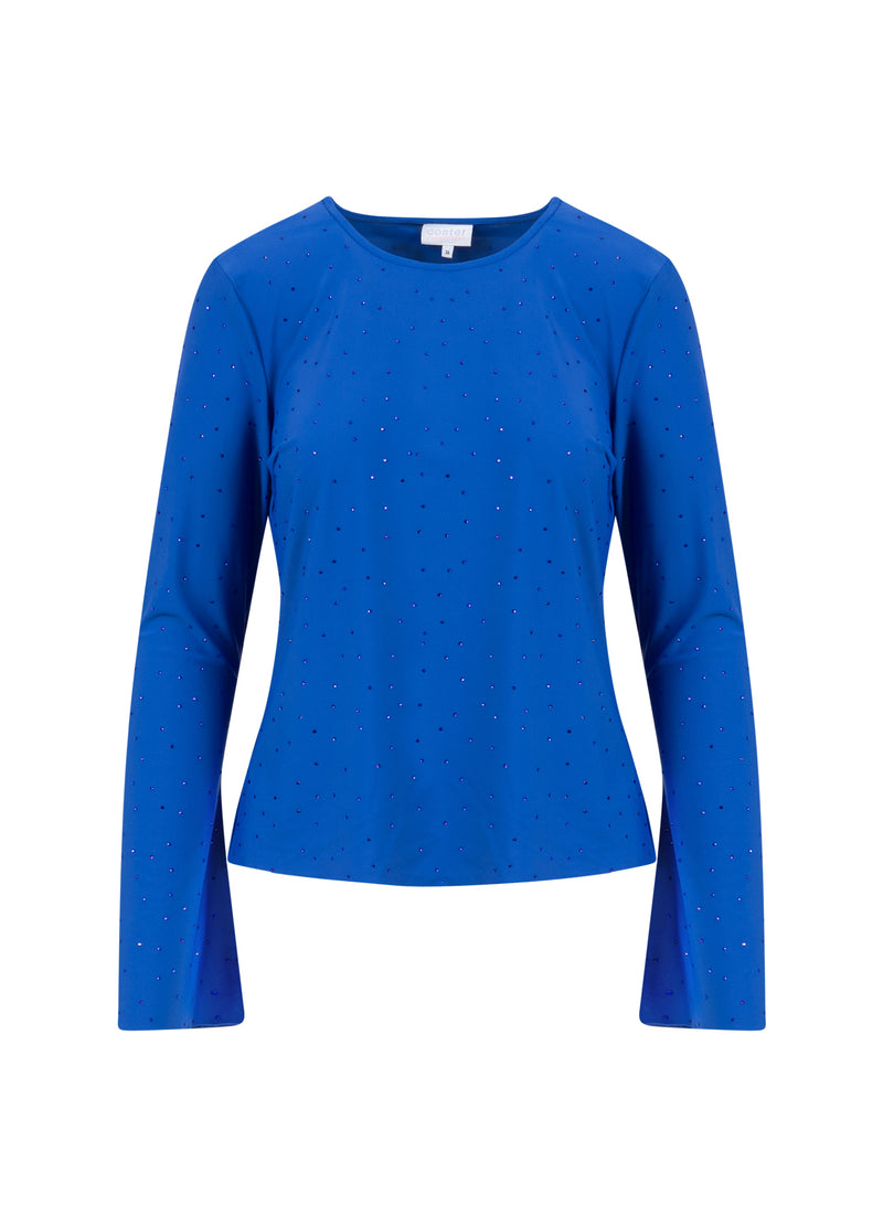 Coster Copenhagen JERSEY-TOP MED RHINSTEN Shirt/Blouse Rich blue - 583