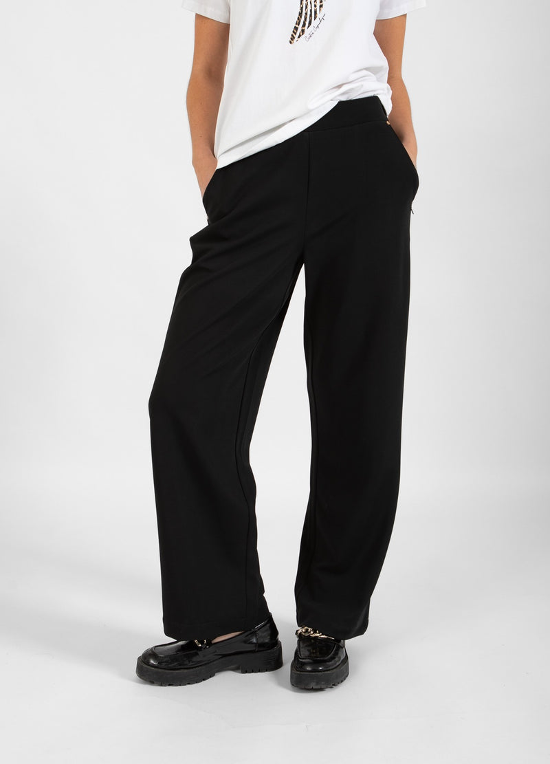 Coster Copenhagen  JERSEYBUKSER - SILLE PASFORM Pants Black - 100