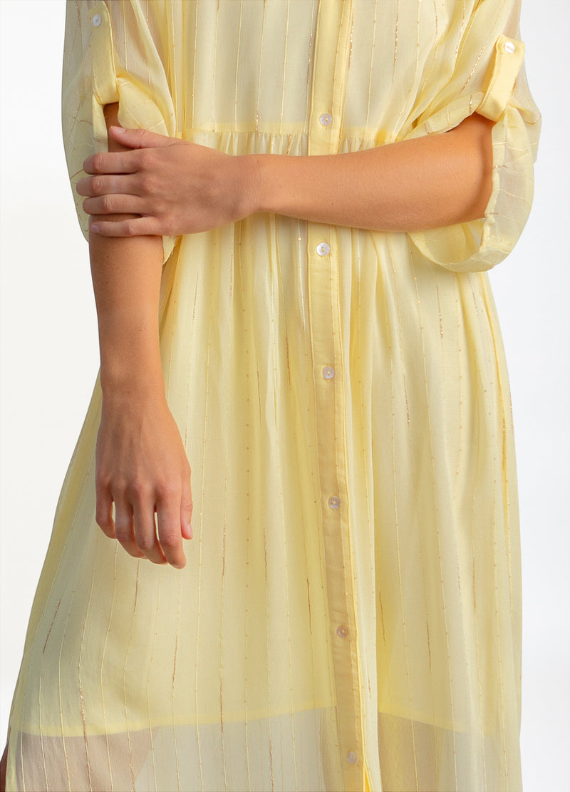Coster Copenhagen KJOLE I GULD LUREX Kjole Butter yellow/gold lurex - 759
