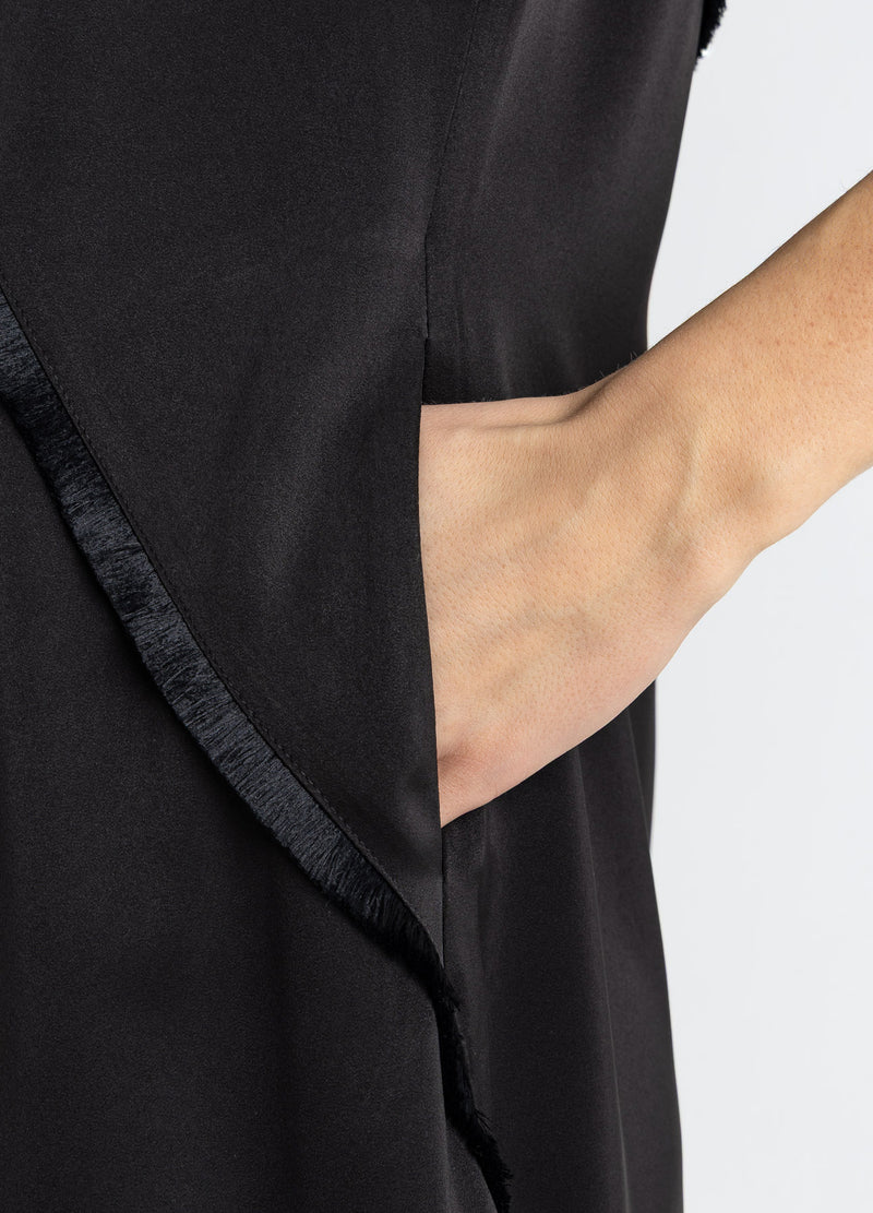 Coster Copenhagen KJOLE MED RÅ KANTER Kjole Black - 100