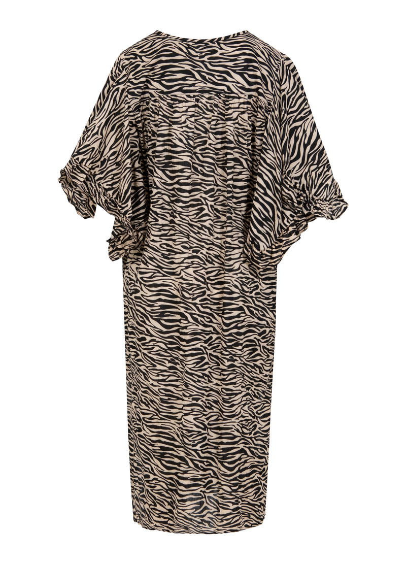 Coster Copenhagen KJOLE MED RYNKÆRMER I ZEBRA PRINT Kjole Zebra print - 914
