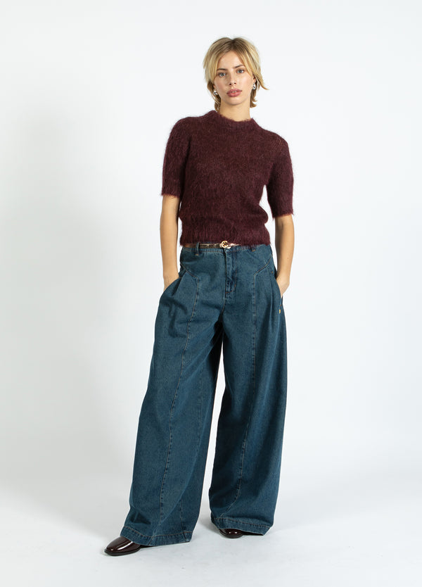 Coster Copenhagen KORTÆRMET STRIK I ALPAKA Knitwear Bordeaux - 653