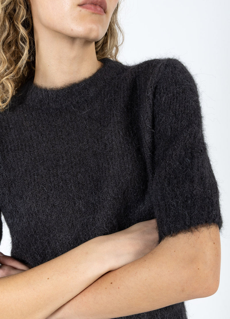 Coster Copenhagen KORTÆRMET STRIK I ALPAKA Knitwear Black - 100