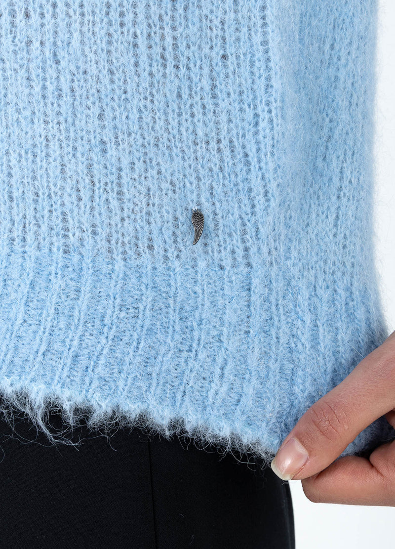 Coster Copenhagen KORTÆRMET STRIK I ALPAKA Knitwear Pastel blue - 538