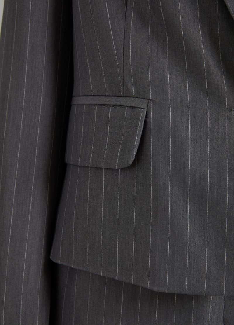 Coster Copenhagen KORT BLAZER M. NÅLESTRIBER - ZOE FIT Blazer Grey pinstripe - 161