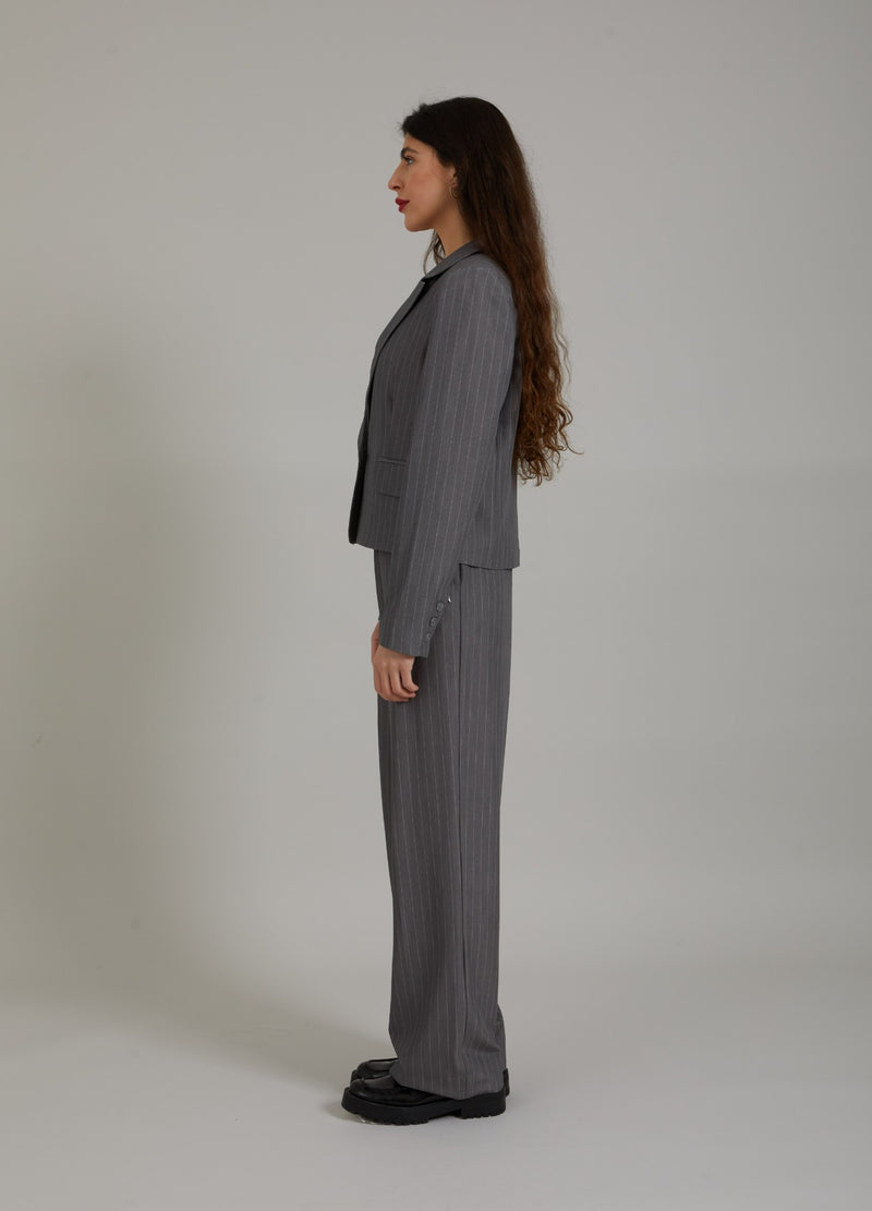 Coster Copenhagen KORT BLAZER M. NÅLESTRIBER - ZOE FIT Blazer Grey pinstripe - 161