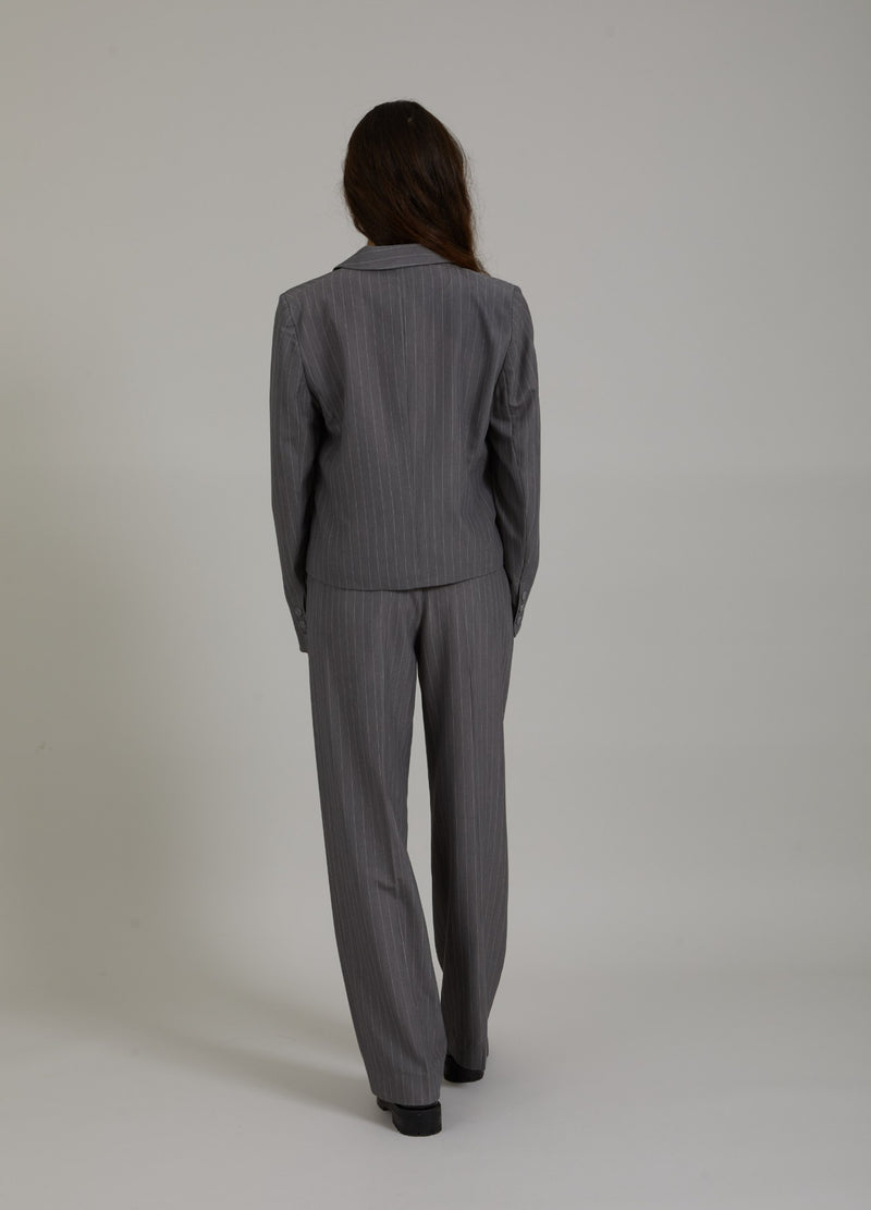 Coster Copenhagen KORT BLAZER M. NÅLESTRIBER - ZOE FIT Blazer Grey pinstripe - 161