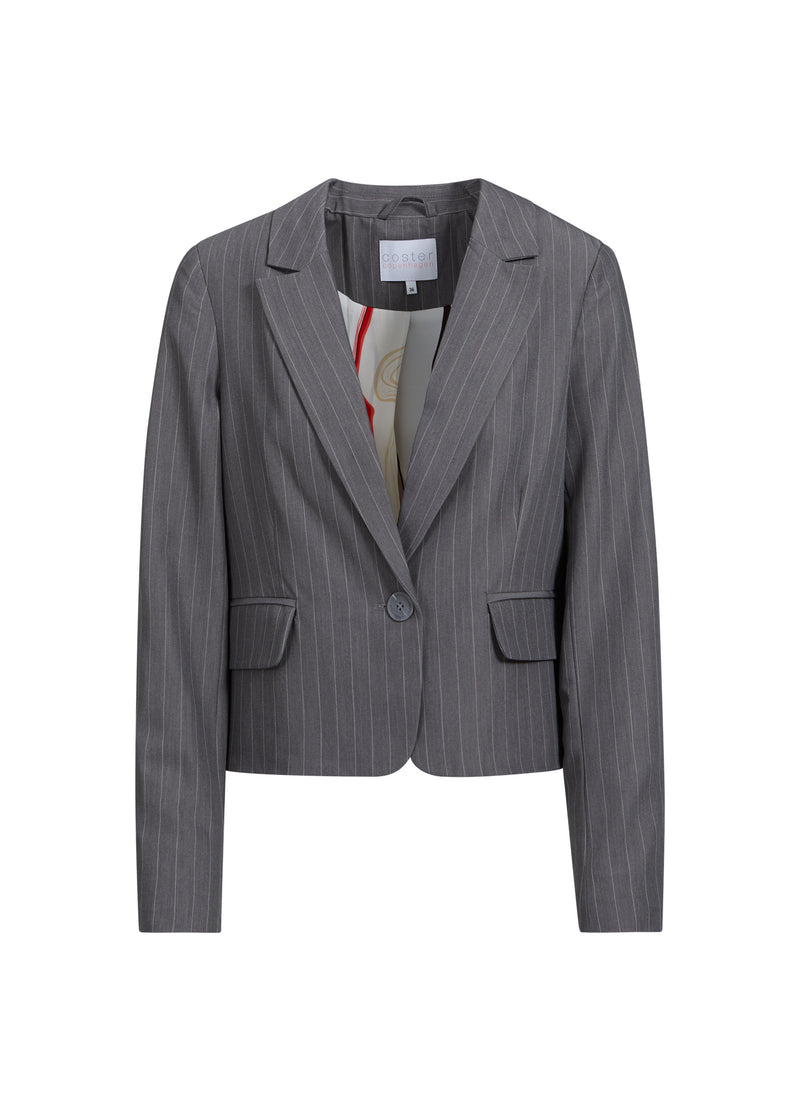 Coster Copenhagen KORT BLAZER M. NÅLESTRIBER - ZOE FIT Blazer Grey pinstripe - 161