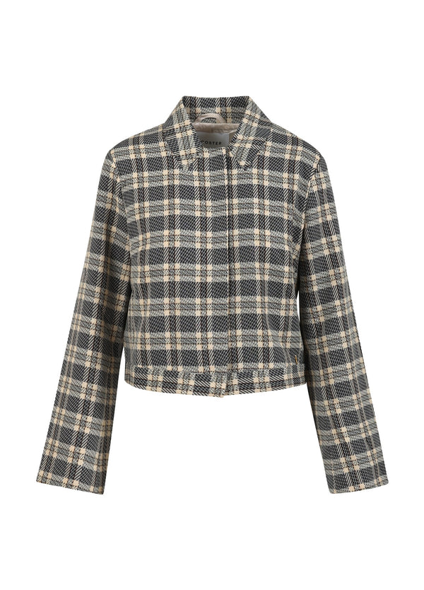Coster Copenhagen KORT JAKKE Outerwear Small creme / black check - 922